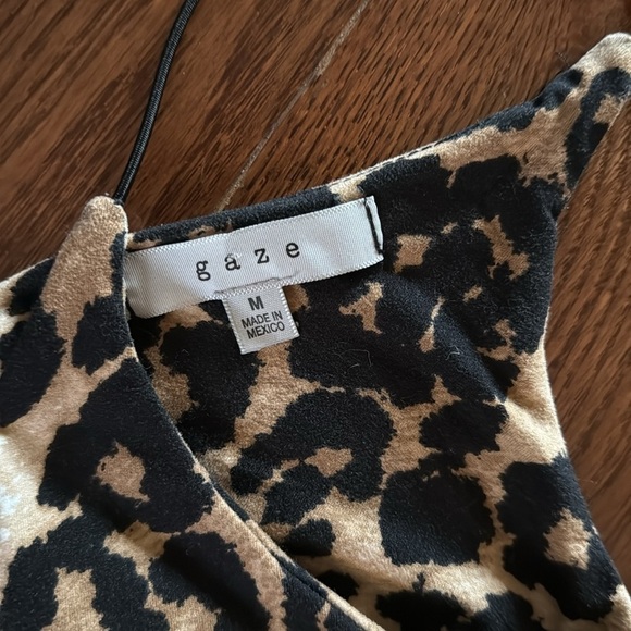 Urban outfitters gaze leopard print elastic straps medium brown black bodysuit - Picture 5 of 8